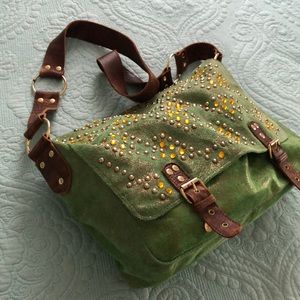 Betsy Johnson. Lime & Copper Leather Rhinestones